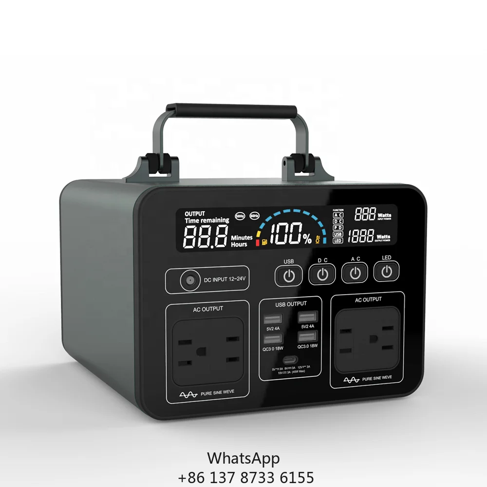 

500W Portable Solar Generator Pure Sine Wave Power Station Energy Storage Rechargeable Camping Generator Lithium Battery