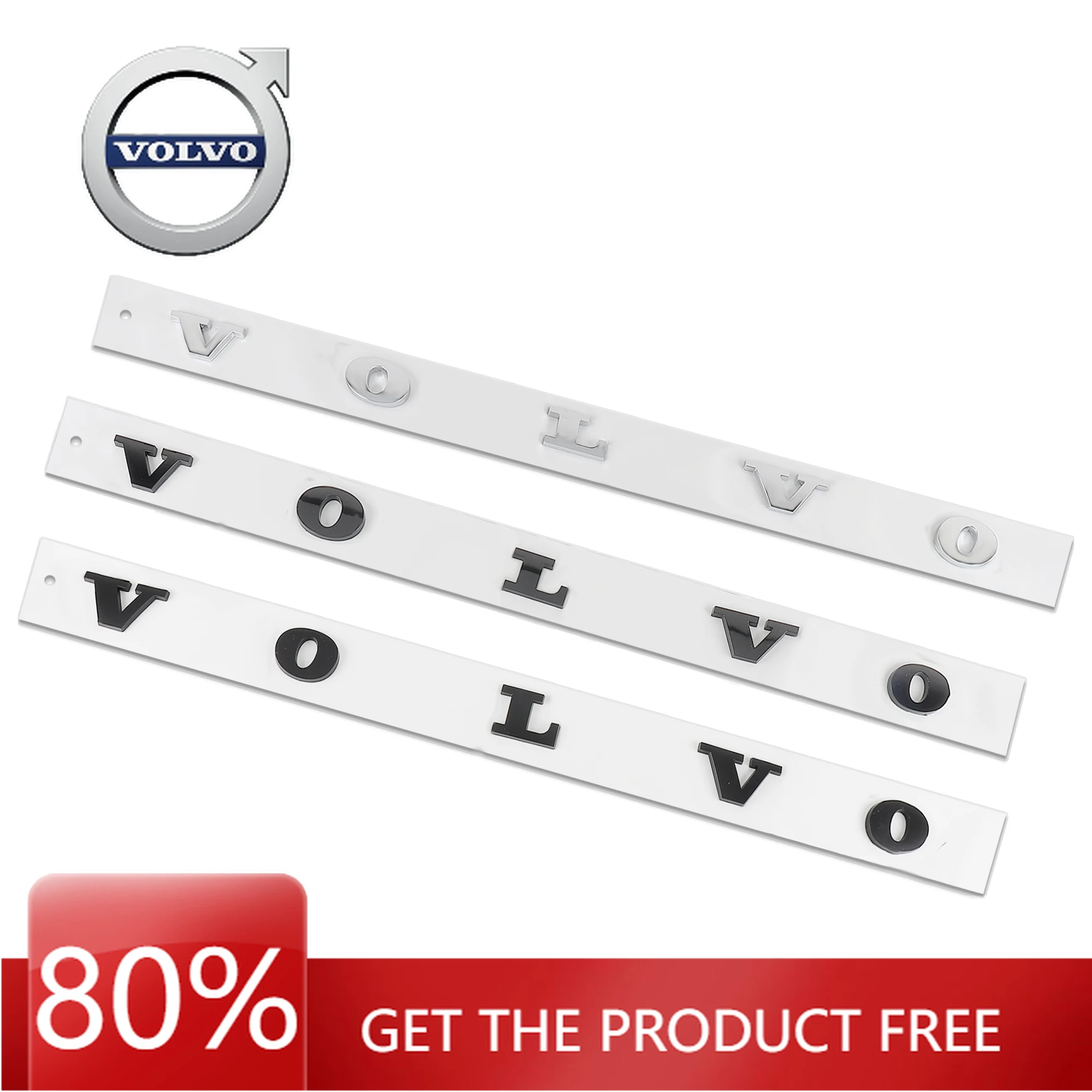 

2026 Hot For VOLVO 3D ABS Letters Decals for VOLVO Car Rear Trunk Tailgate Side Fender Badge Emblem Sticker Auto Decoration Acc