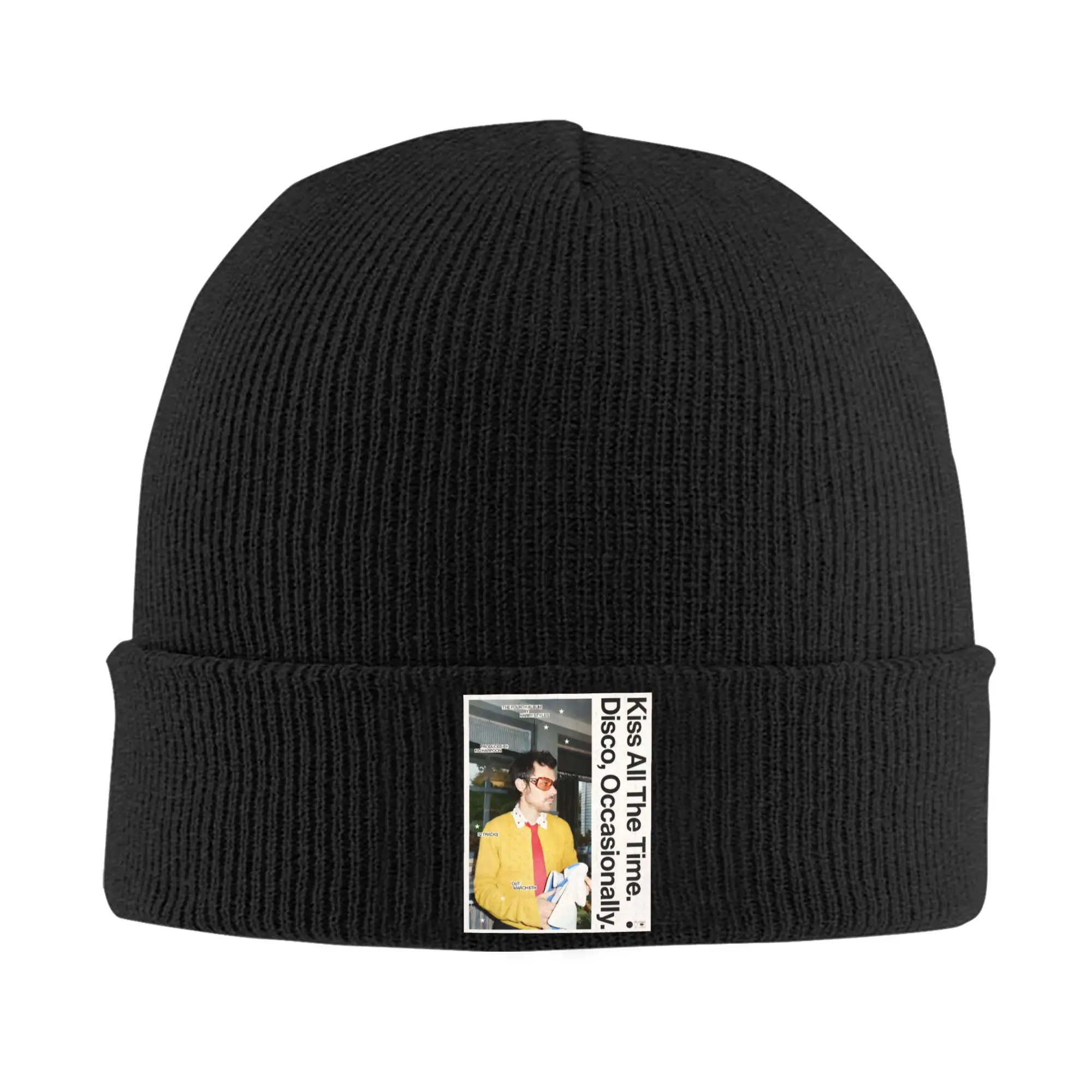 Kiss All The Time Disco Knitted Caps Women's Men's Beanies Winter Hats Acrylic Muisc Hip Hop Cap