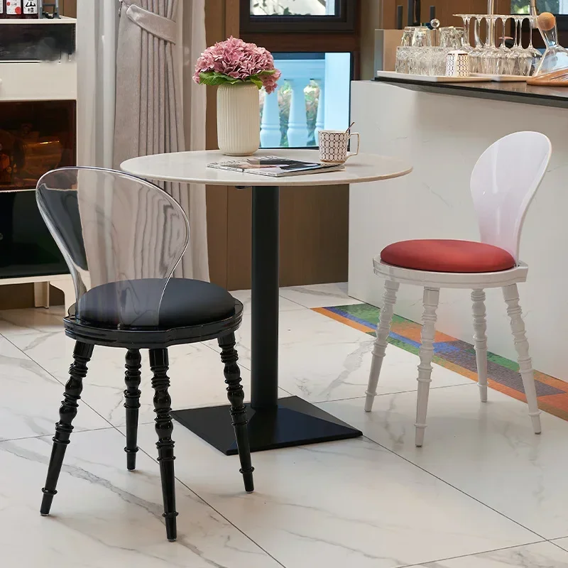 Firm Nordic restaurant acrylic chair transparent backrest plastic chair devil chair bedroom crystal makeup chair
