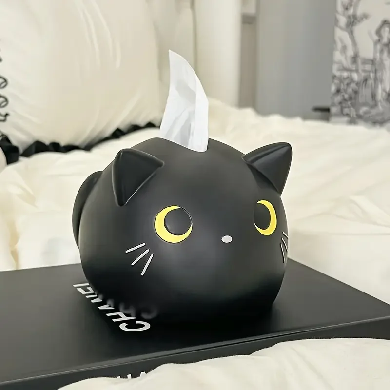 Pudełko na chusteczki CartoonTissue Box Home Living Cute Cat Room Kitchen Desktop Multi Functional Paper Box Creative Fashion Home Decoration