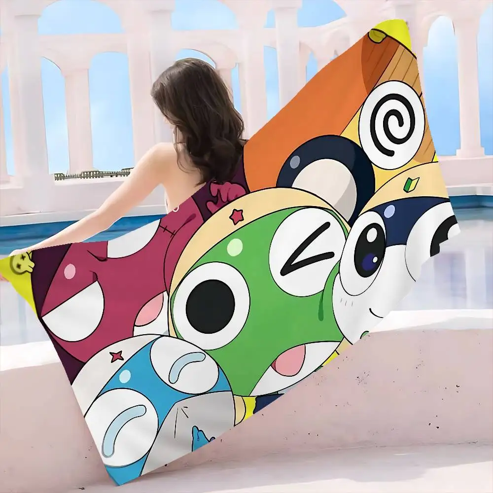 Classic Comedy Anime K-Keroro Bath Towel Microfiber Soft Water Absorbing Breathable For Girl Kids Decorative Cartoon Beach Towel