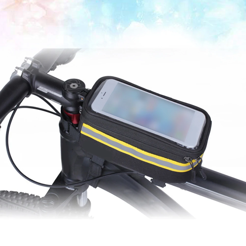 

Fashionable 1PC Bike Handlebar Bag Durable Saddle Bag with Phone Mount Practical Waterproof Bicycle Storage for Cyclists