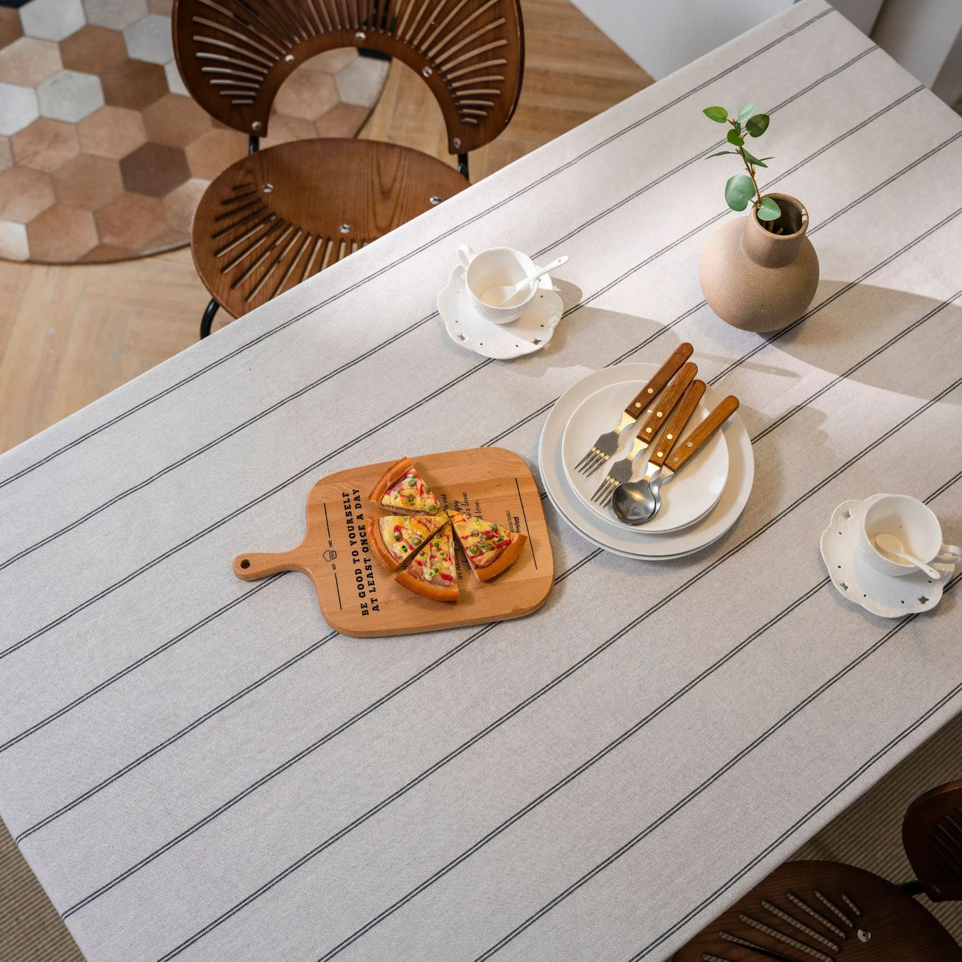 Скатерть в черную полоску, скандинавская хлопковая и льняная прямоугольная скатерть для стола, кофе, чайного столика, чехол для свадебного домашнего декора