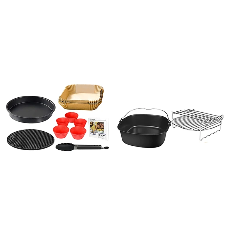 Квадратные аксессуары для фритюрницы 9 дюймов, для Cosori Ninja Phillips Tower чайник Tefal и т. Д. 5,6-л, фритюрница с глубокой корзиной
