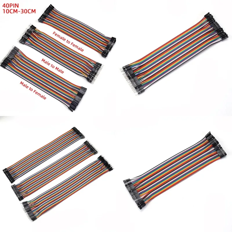 Dupont Line Jumper Cable 40 Pin Various Lengths Male to Male Male to Female Female to Female for DIY Kit 10/20/30CM