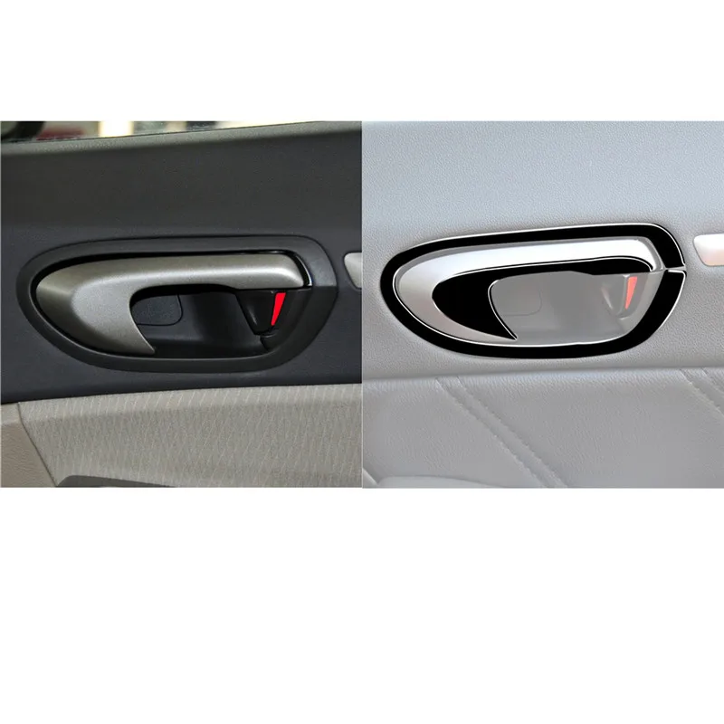 Pegatinas de cubierta de fibra de carbono para Honda Civic, accesorios para manija de puerta de coche de 8. ª generación, Kit de embellecedor decorativo, piezas interiores, 2006-2011