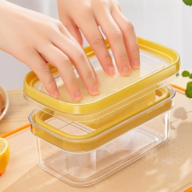 Airtight Butter Slicer Cutter and Keeper with Storage Container, Butter Container Dish with Lid for Fridge, Easy to Cut & Store