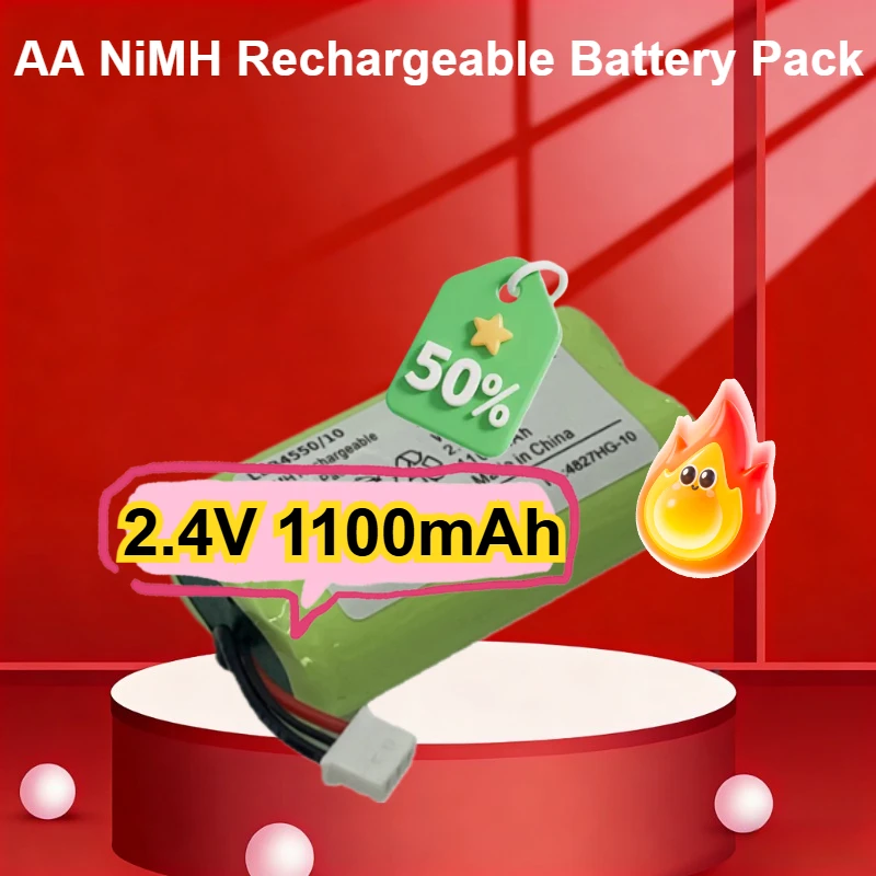 

2.4V 1100mAh AA NiMH Rechargeable Battery Pack with NTC Thermistor for Radio Receiver & Headphone Devices