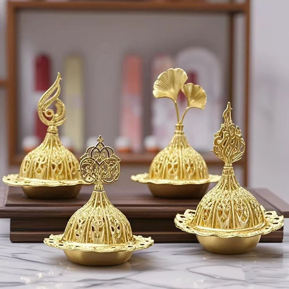 Arabian Gold Incense Holder Bakhoor Incense-Burner Metal Heat-Insulated Design Prevents Burn Meditation And Yoga-Ritual Space