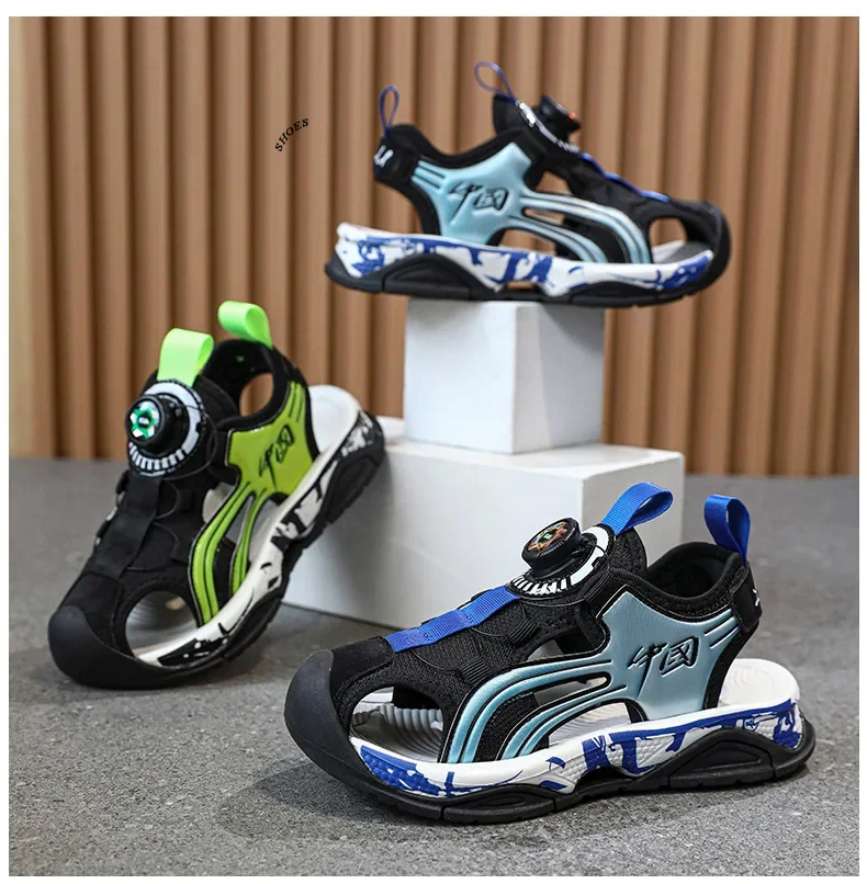 Summer New Casual Fashion Swivel Buckle Children's Boys Fashion Sandals Versatile Sports Comfortable Wear-resistant Sandals