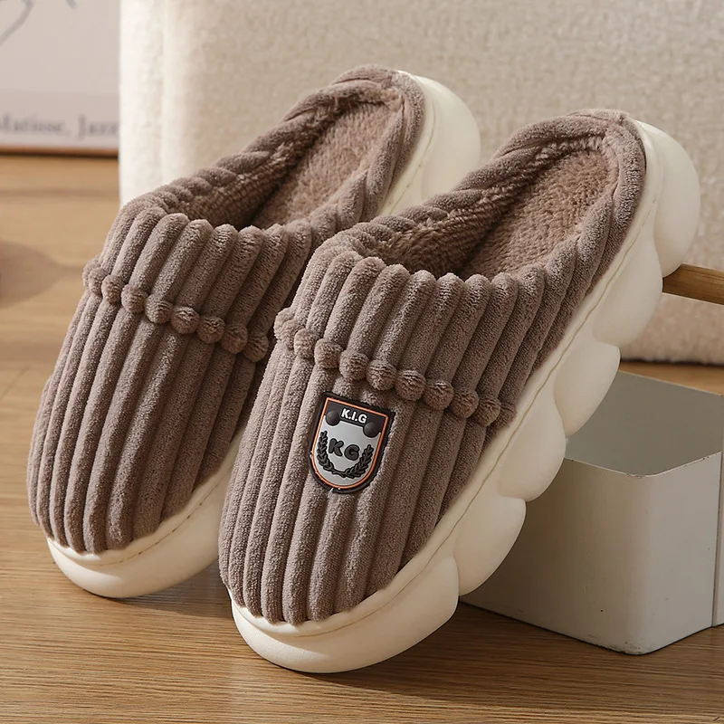 

Cotton Shoes Men's Indoor Memory Foam Slippers Shoes Winter Fashion Home Fluffy Shoes Slides Male Waterproof Cotton Slippers