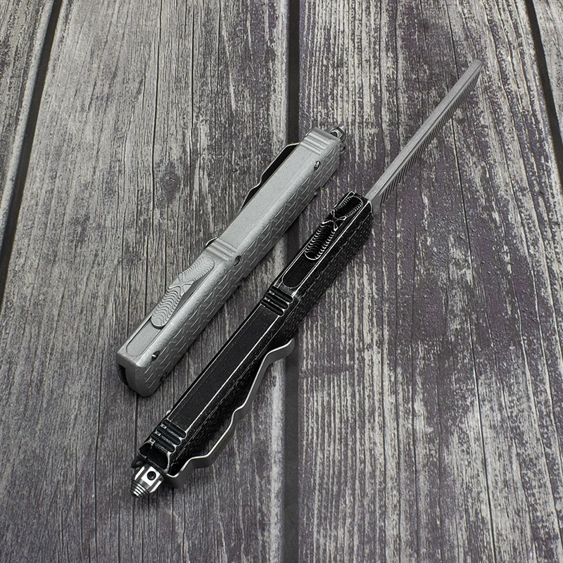 UT Tactical Beard Comb Custom OTF Excellently Designed Stone Washed Aviation Aluminum Handle Pocket Cool EDC Tools