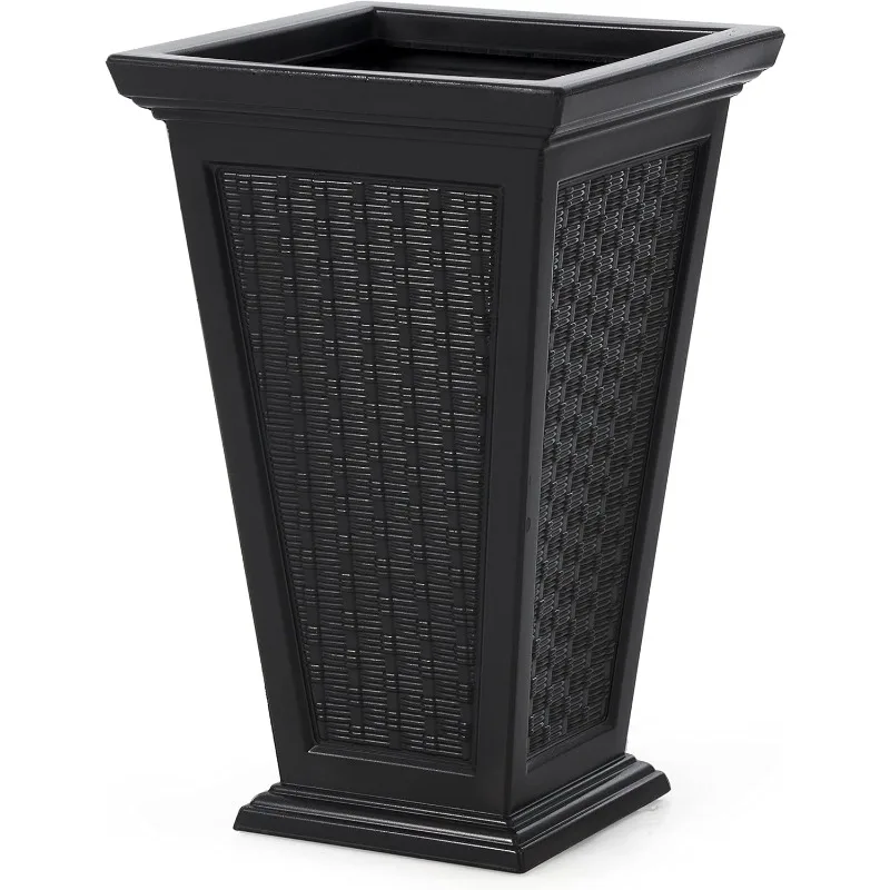 زارع ذاتي السقي بنمط الخوص في الهواء الطلق (عبوة من قطعتين) - مجموعة مزارعين كبيرةين للشرفة والفناء والأماكن الخارجية/الداخلية (MOD-WP300) #2