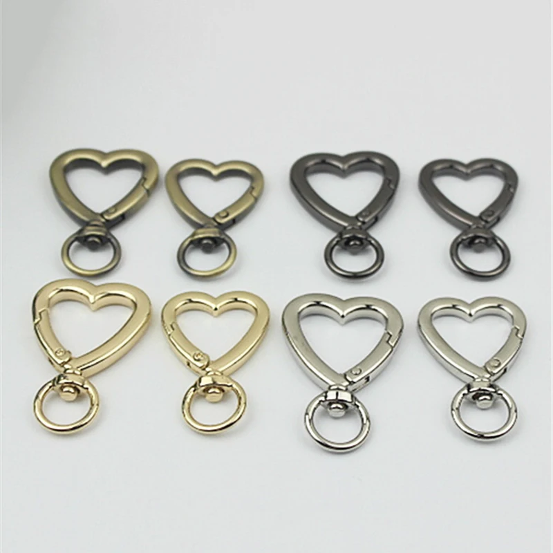 1pcs Metal Heart Shape Swivel Trigger Snap Hook Bag Charm Ornaments Clasps Spring Gate Clips DIY Leather Craft Bag Belt Strap