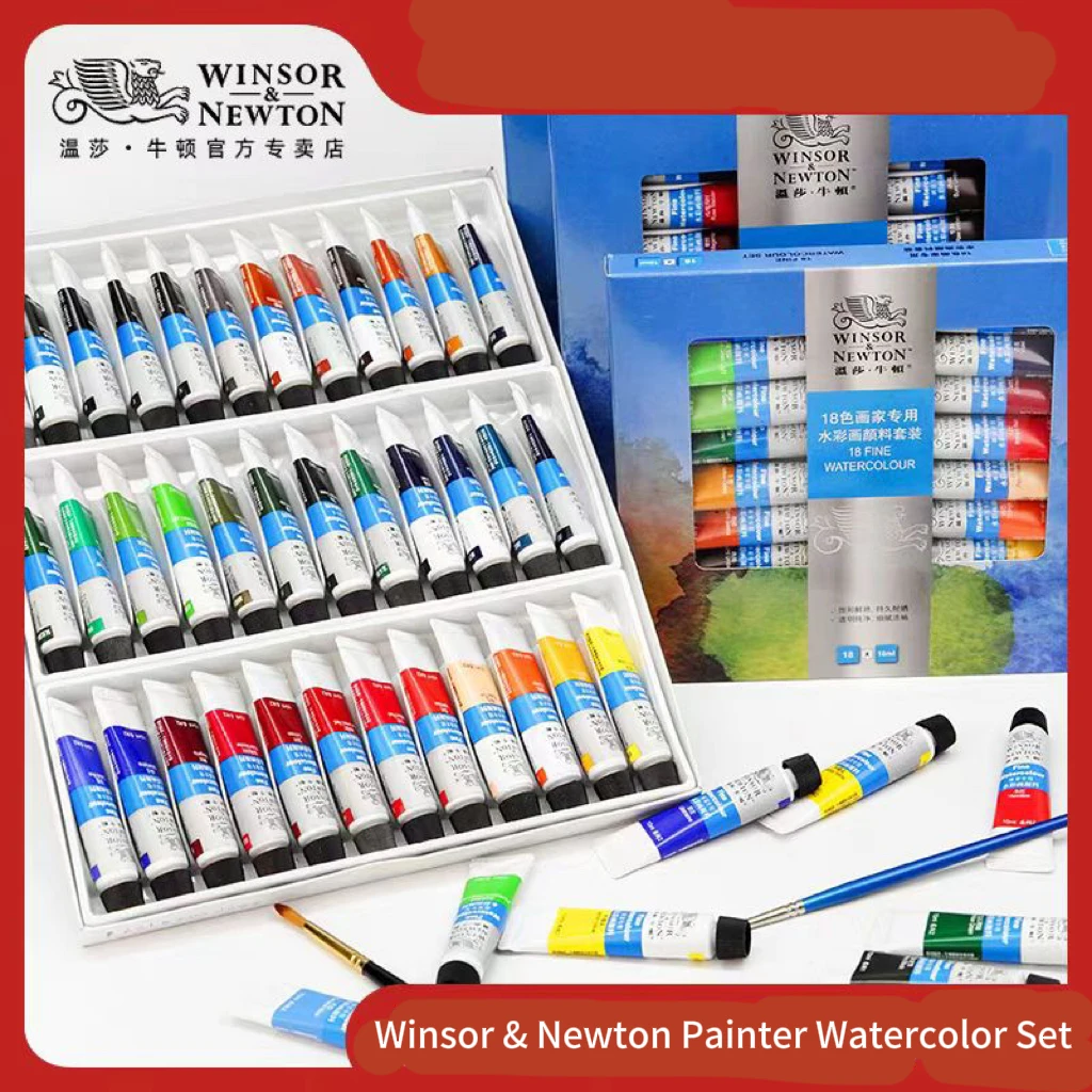 

WINSOR & NEWTON Профессиональная акварельная краска/пигмент, тонкая гладкая, высокое качество, 12/18/24/36 цветов, 10 мл для студентов-художников