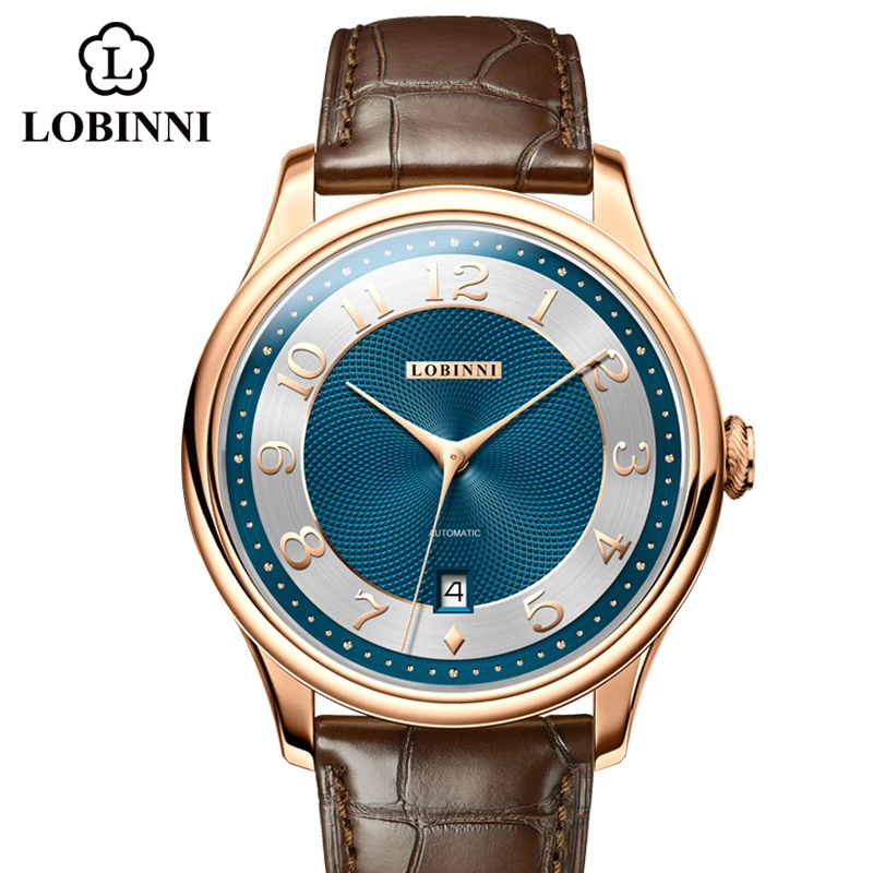 LOBINNI New Luxury Men Dress Watch Clous de Paris Dial Miyota 8215 Automatic Mechanical Watches Sapphire Simple Men\'s Wrist