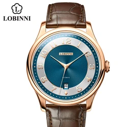 LOBINNI Neue Luxus Männer Kleid Uhr Clous de Paris Zifferblatt Miyota 8215 Automatische Mechanische Uhren Sapphire Einfache männer Handgelenk