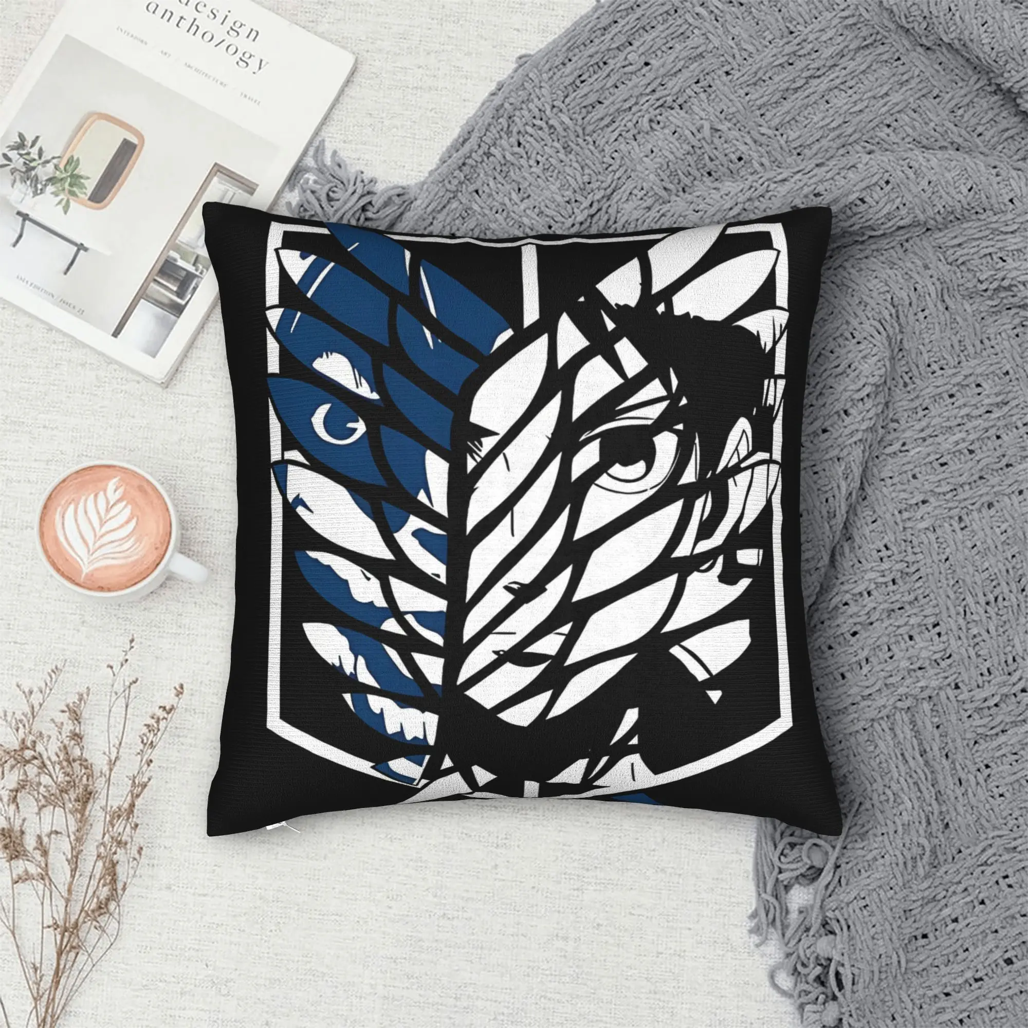 Attacks on Titans Pillow Case  Comfy Pillow Cover For Sofa Home Decor Vintage Cushion Cover