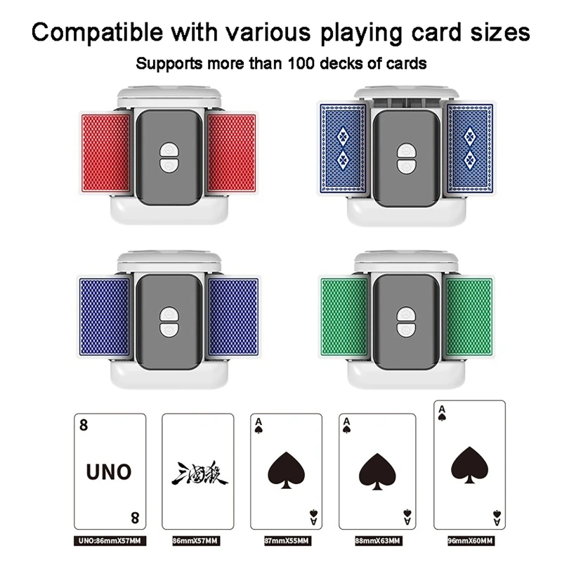 2 سطح السفينة التلقائي بطاقة المتثاقل مع بطاقة قطرة مجلس الكهربائية لعبة البوكر المتثاقل لألعاب البطاقات المنزل حفلة نوع-C قابلة للشحن #6