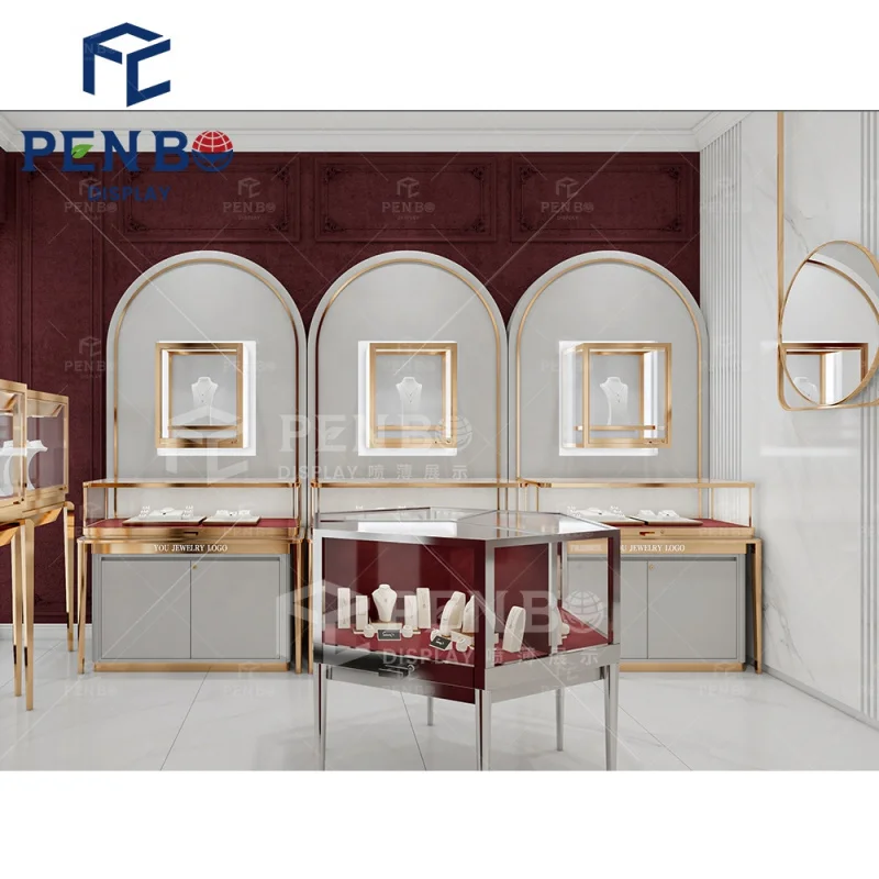 custom.Luxury Watch Store Furniture Retail Shop 3D Rendering Interior Design Ideas Watch and Jewellery Shops