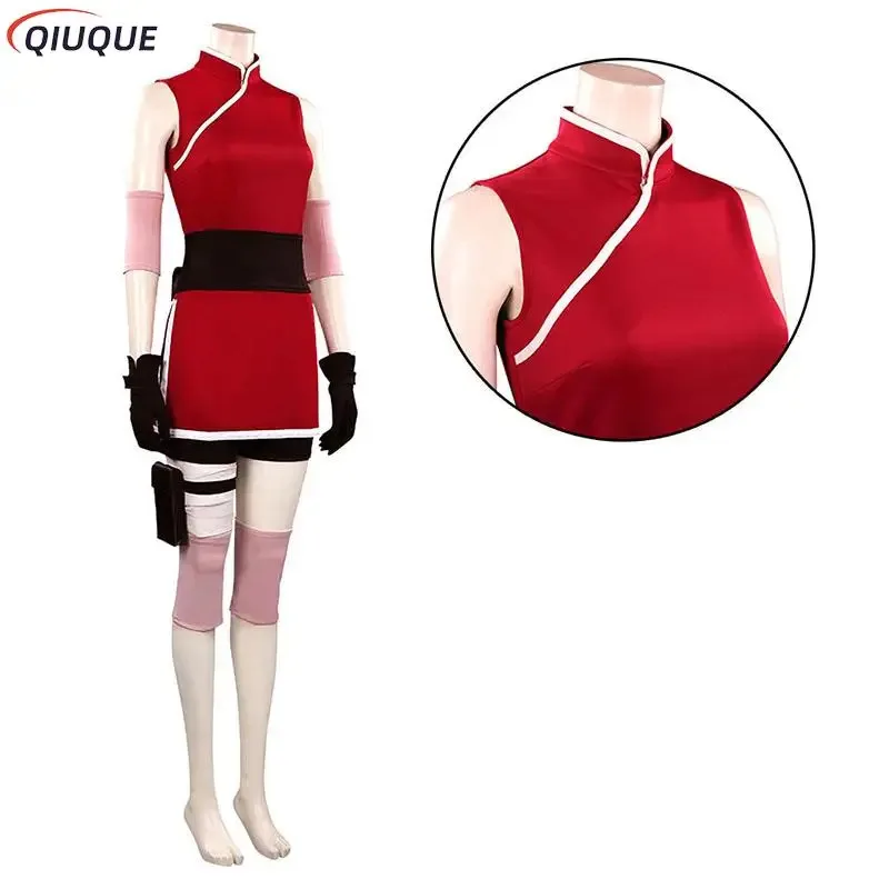 

2025 New Haruno Sakura Cosplay Costume for Women and Girls, Skirt Outfit with Wig, Ninja, Anime, Halloween, Carnival ★ ★ ★ hh