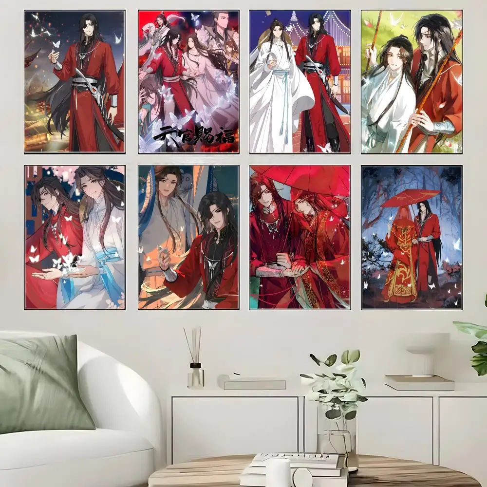 Anime H-Heaven Officials Blessing Poster  Self-adhesive Art Waterproof Paper Sticker Coffee House Bar Room Wall Decor
