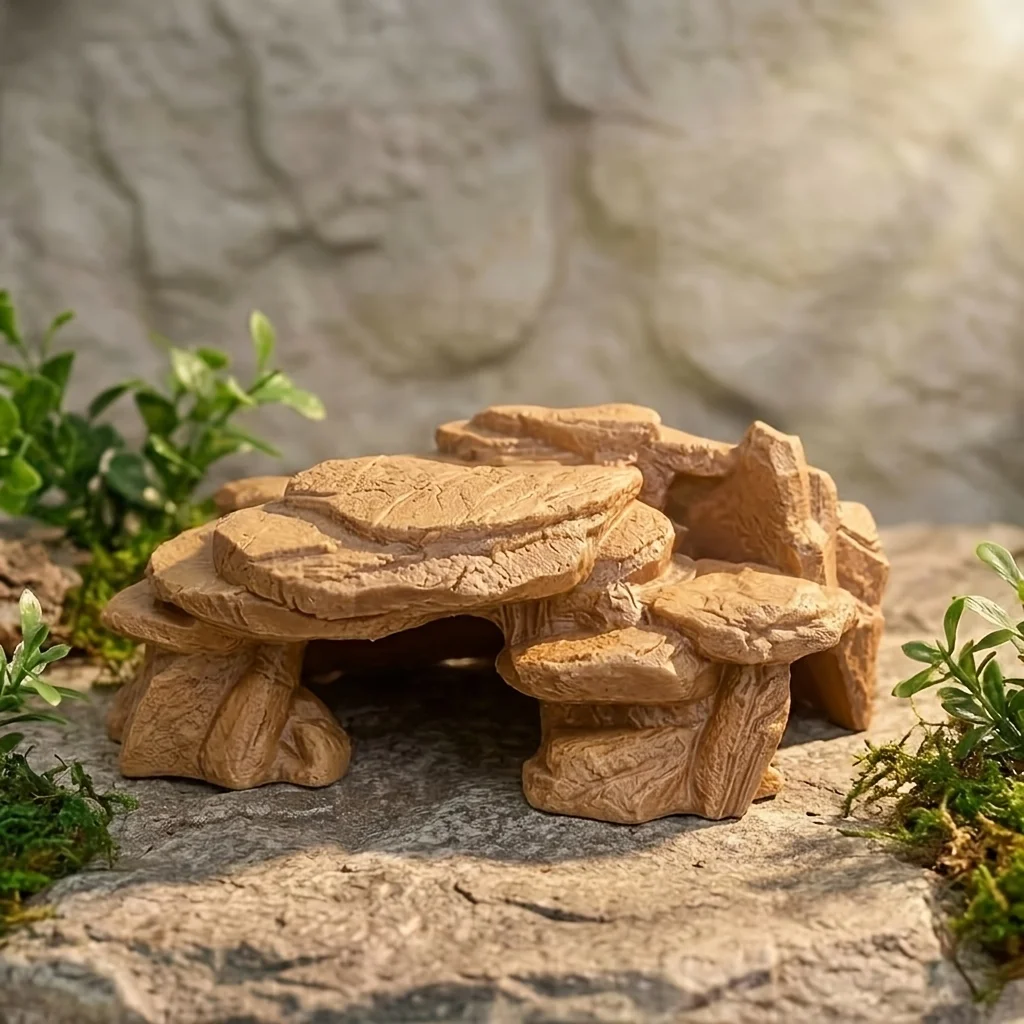 PLA Cave Aquarium Hidden Fish Tank Decoration with Sinking Pool Platform Turtle Shrimp Fish Hidden Rest Evacuation House view 6