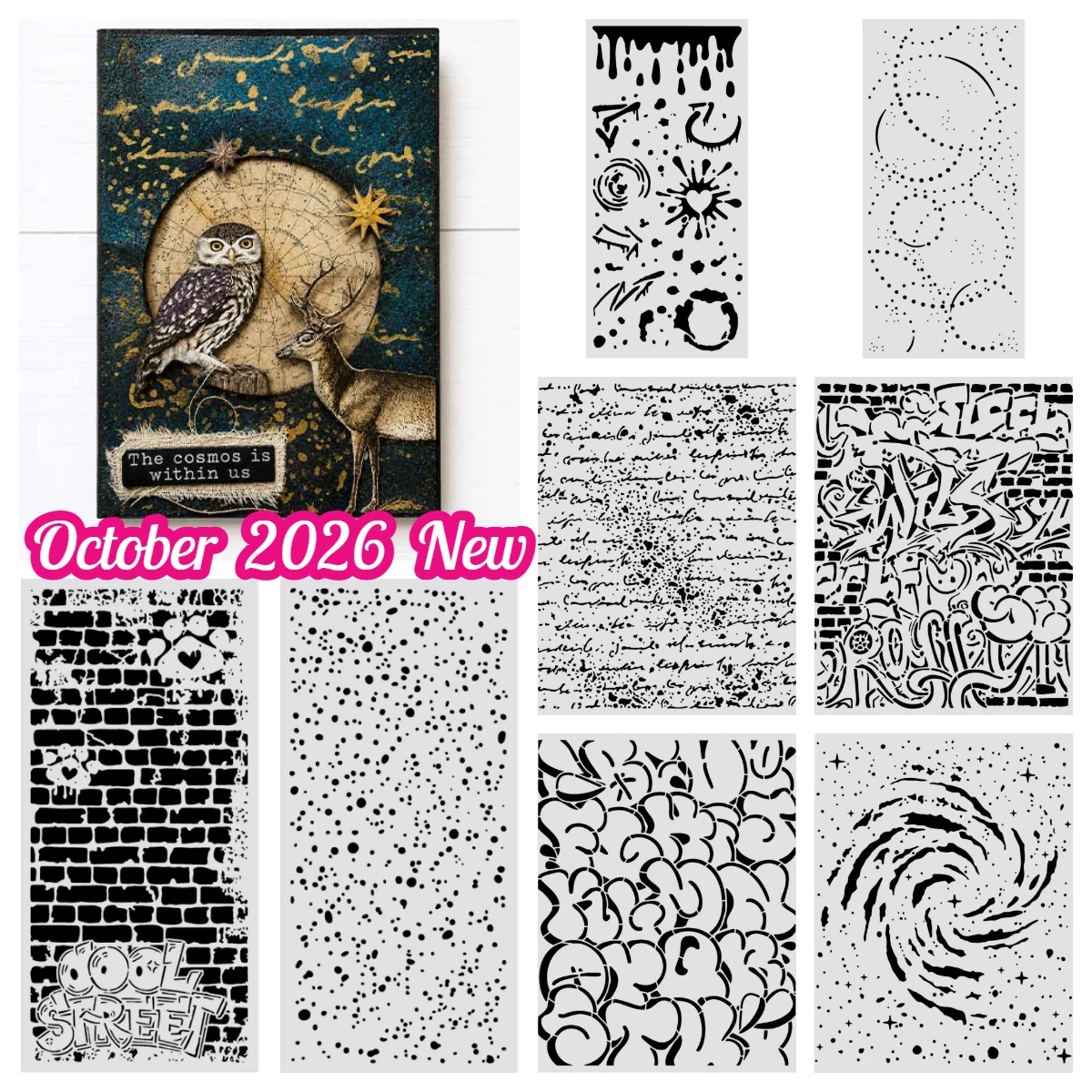 Graffiti Spots Pop Art Pattern Cool Street Bricks Handwriting Metal Cutting Dies Stencil Scrapbook Diary Decoration October 2026