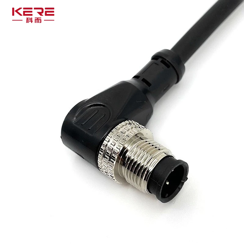 M12-4/5/8/12Pin Sensor Connector Cable Proximity Switch Plug NPN PNP Elbow 4Holes 5Holes 4Pins 5Pins Aviation Plug with 2m Wire