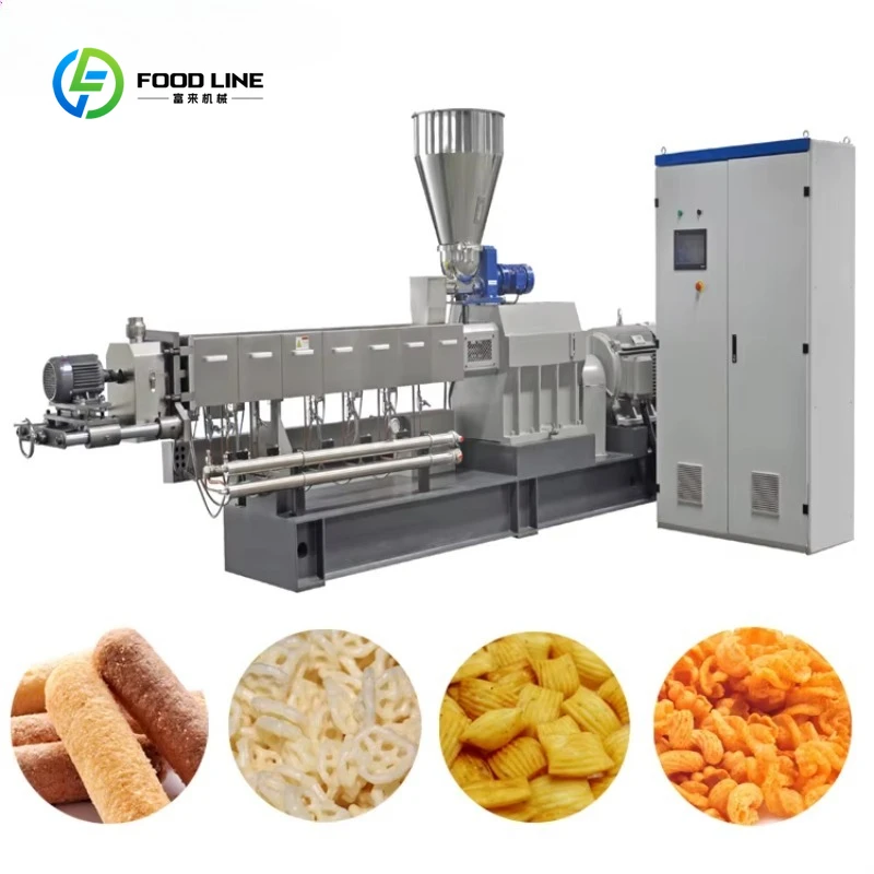 Customized Puffed Leisure Food Production Line Corn Puff Snacks Making Machine Corn Flakes Twin Screw Extruder