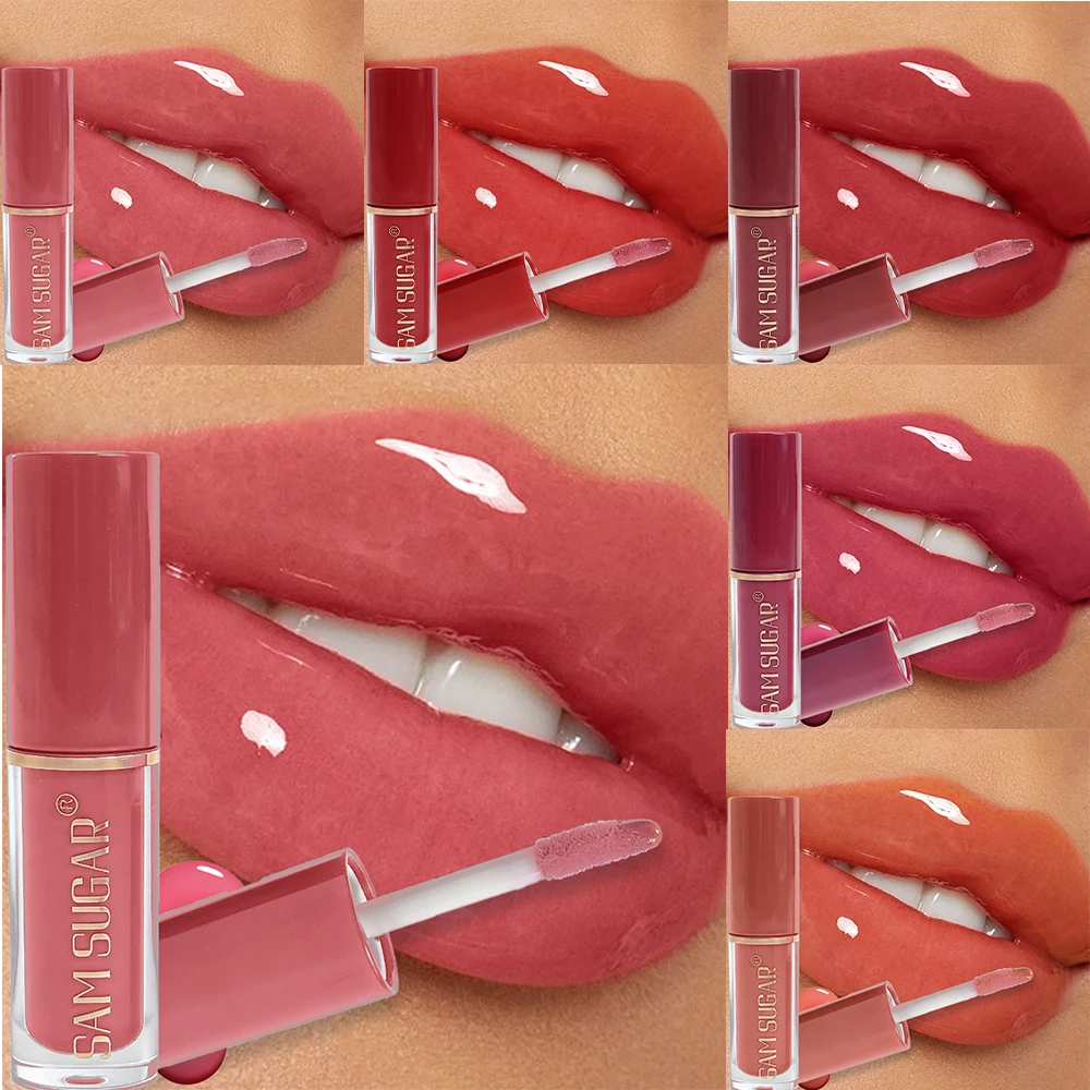Lip Gloss Plumping - ลิปกลอสเพิ่มความชุ่มชื้นติดทนนาน กันน้ำ ไม่ติดแก้ว ลิปสติกเนื้อลิควิด ลิปกลอสแต่งหน้าแบบมีสี