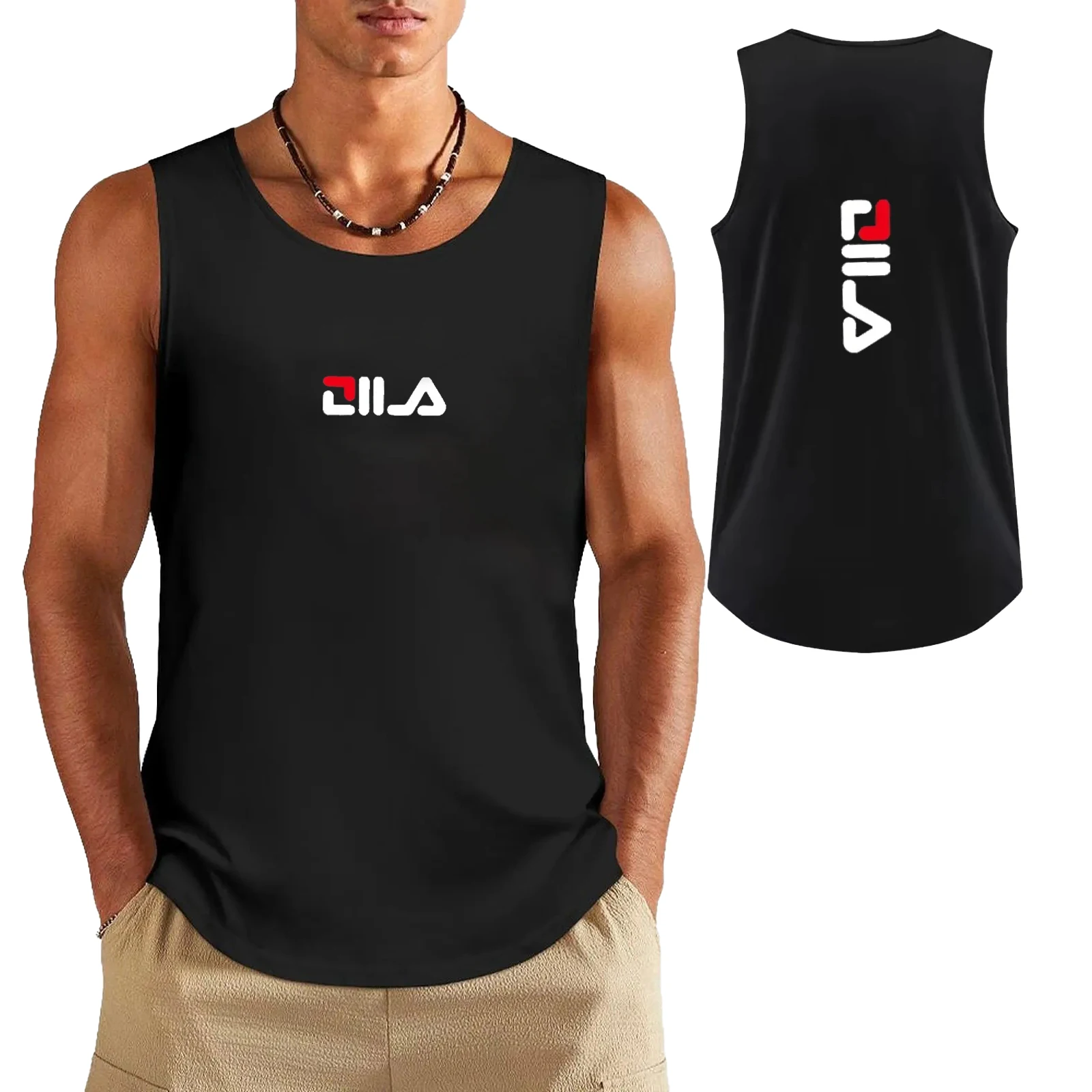 Men's Tank Top Casual Breathable Sleeveless Shirt Outdoor Basketball Sports Vest Fashion Gym T-shirt