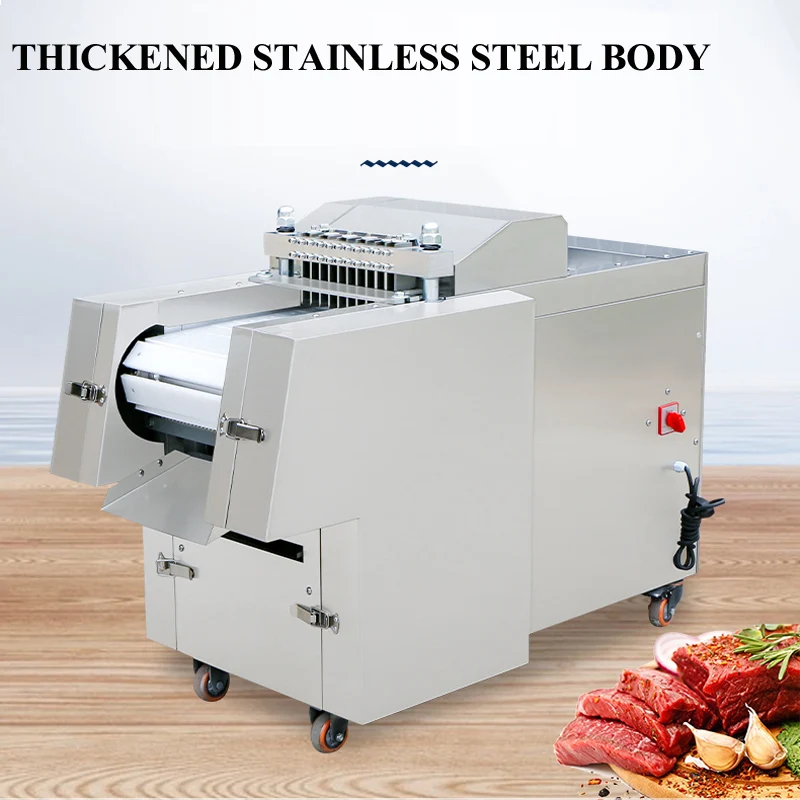 آلة قطع مكعب أضلاع لحم الخنزير المجمد/آلة تقطيع مكعبات لحم البقر/آلة قطع عظام لحم الساق