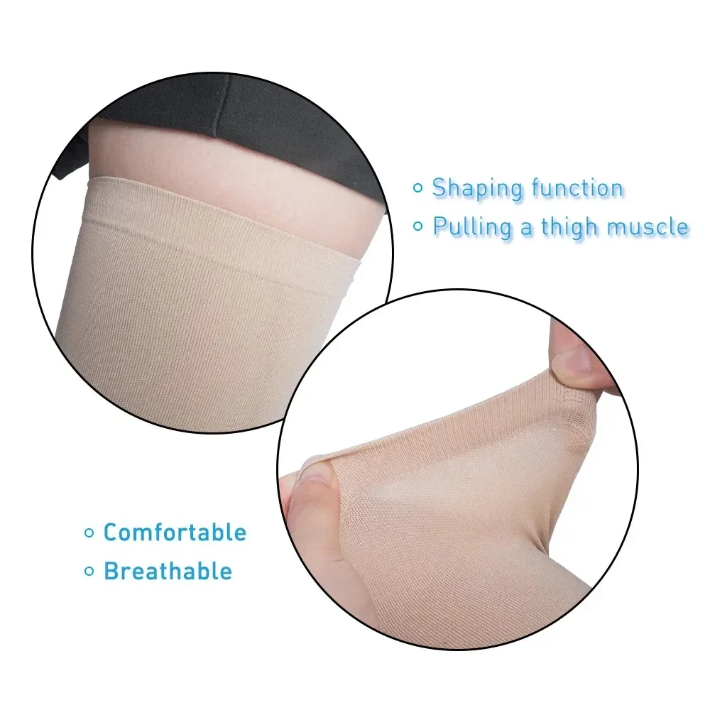 1Pair Thigh Compression Sleeves – Hamstring Support,Quad Wrap for Men Women - Great for Running,Sports,Groin Pulls,Legs Recovery