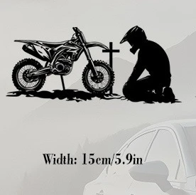

1PC Motocross Rider & Bike Memorial Sticker, Ideal for Car Side Mirrors, Laptop Covers, Water Bottles & Phone Cases