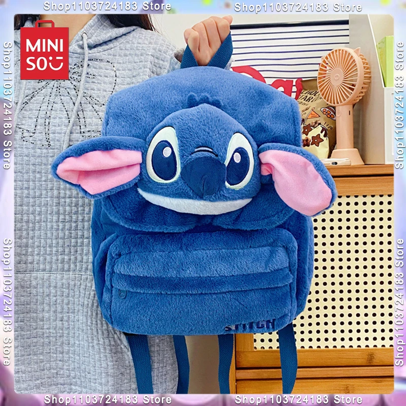 

MINISO новые плюшевые рюкзаки из мультфильма Диснея, женские милые мини-сумки в японском стиле с двойным плечевым ремнем Y2k, мягкие милые сумки для девочек