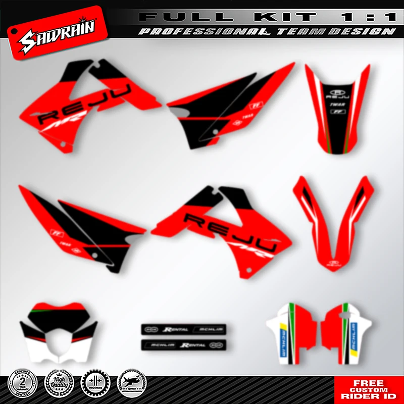 Kit Stiker Stiker Grafis Sepeda Motor Kustom Sawrain untuk GAS GAS EC MC 2010 2011 008