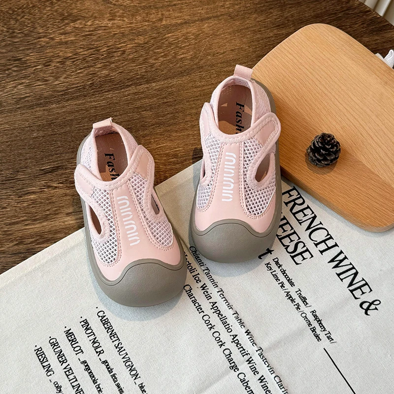 Baby Girls Boys Casual Shoes Summer Children Sneakers Breathable Mesh Kids Barefoot Shoes Soft Sole Anti Slip Infant Shoes