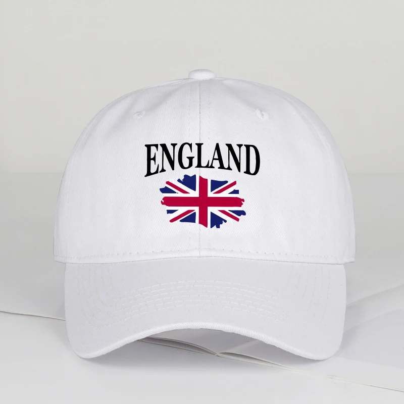 MLFO England bedruckte Soft-Top-Baseballkappe, leicht, atmungsaktiv, verstellbar, Sonnenhut, trendige, modische, lässige Kappe, Unisex