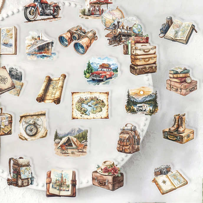 50/100PCS Vintage Travel Graffiti Stickers Decals Diary Laptop Fridge Suitcase Decoration Scrapbooking Sticker image 6