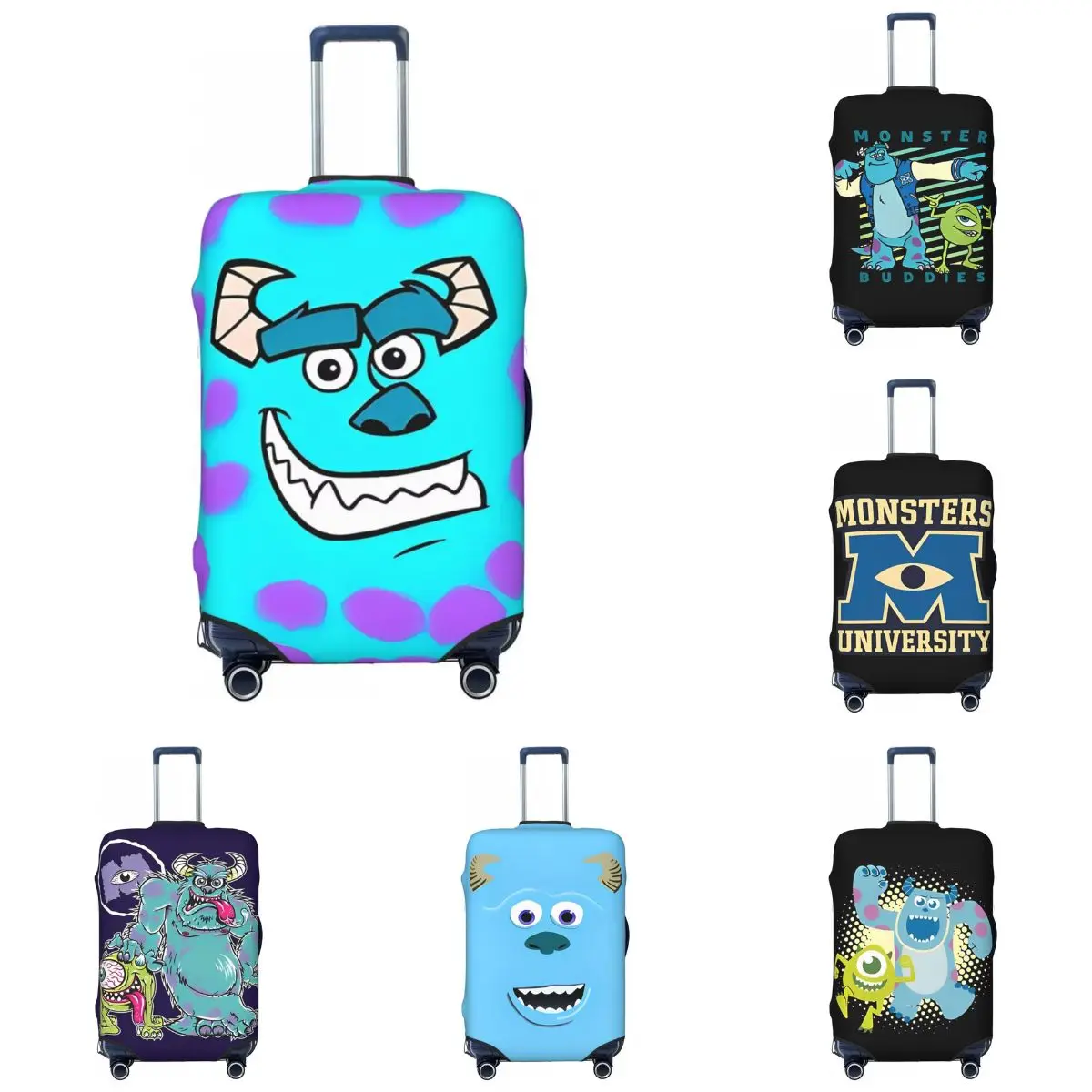 Monsters University James P Sullivan Suitcase Cover Travel Protection Vacation Strectch Luggage Case