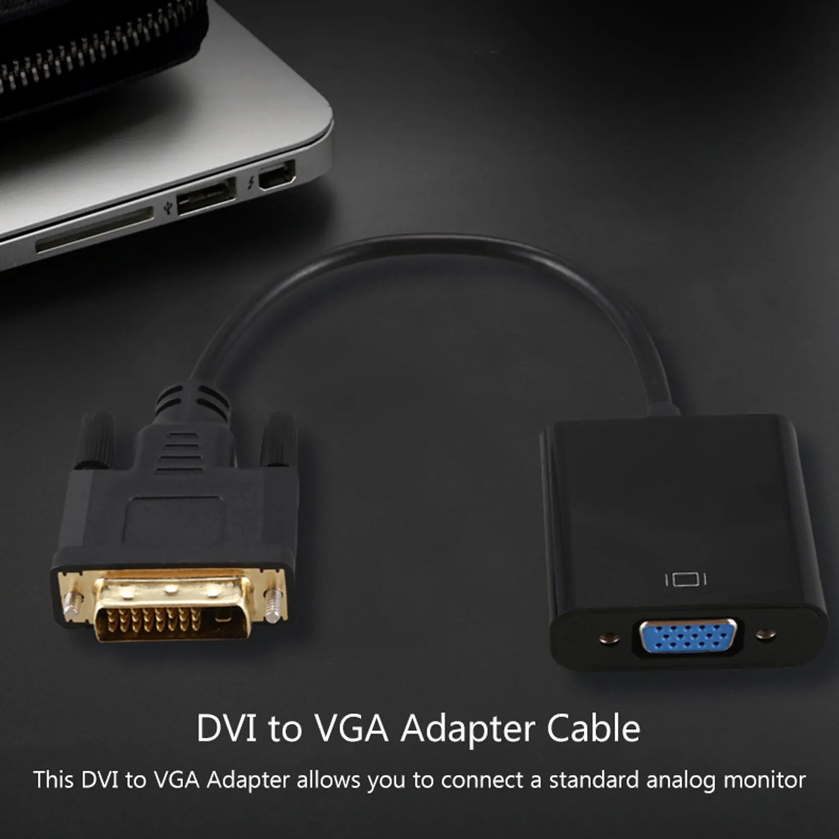 Cavo adattatore da DVI a VGA Cavo da DVI-D a VGA 1080P 24 + 1 Convertitore video da DVI maschio a 15 pin VGA femmina per display PC ST