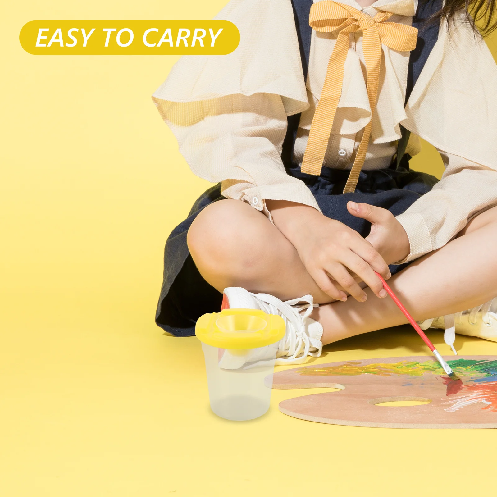 1 set per bambini pennello tazza di lavaggio a prova di fuoriuscite vernice plastica tazza di miscelazione penna secchio di lavaggio pittura multifunzionale per bambini