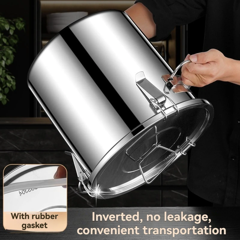 Large Capacity Stainless Steel Insulated Soup Bucket Commercial Use Dumpling Soup Porridge Bean Paste Ice Bucket