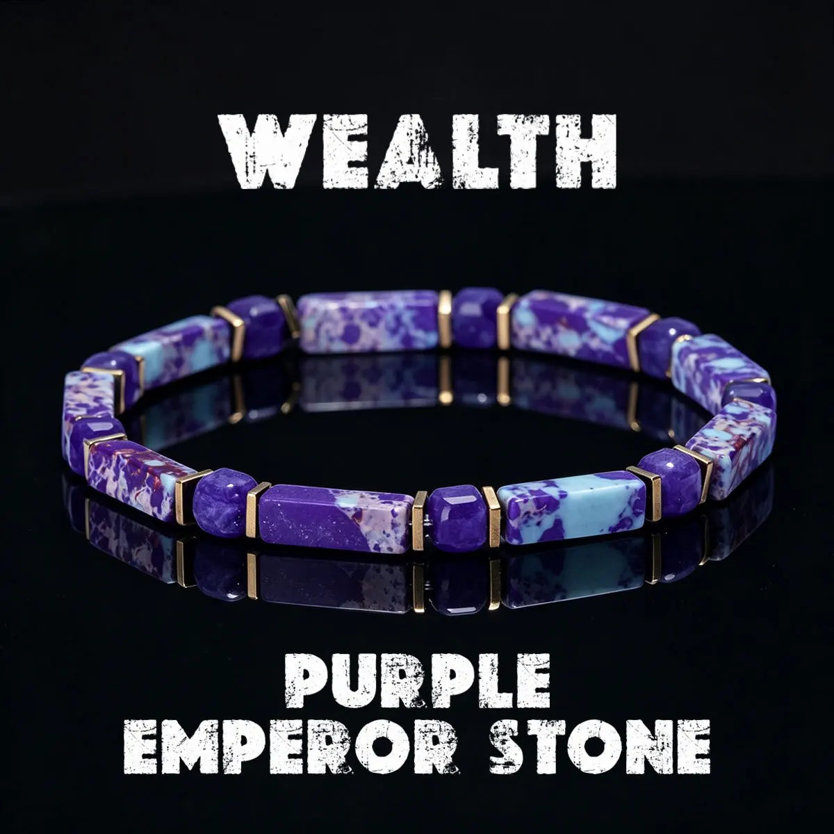 1pc Elegant Purple Emperor Stone Beaded Wealth Bracelet, a wrist accessory symbolizing prosperity and opportunity, unisex