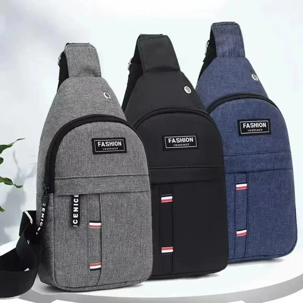 Fashion Street Style Waterproof Canvas Chest Crossbody Bag Storage Sport Travel Sling Pack Wear Resistant Lightweight Casual Bag