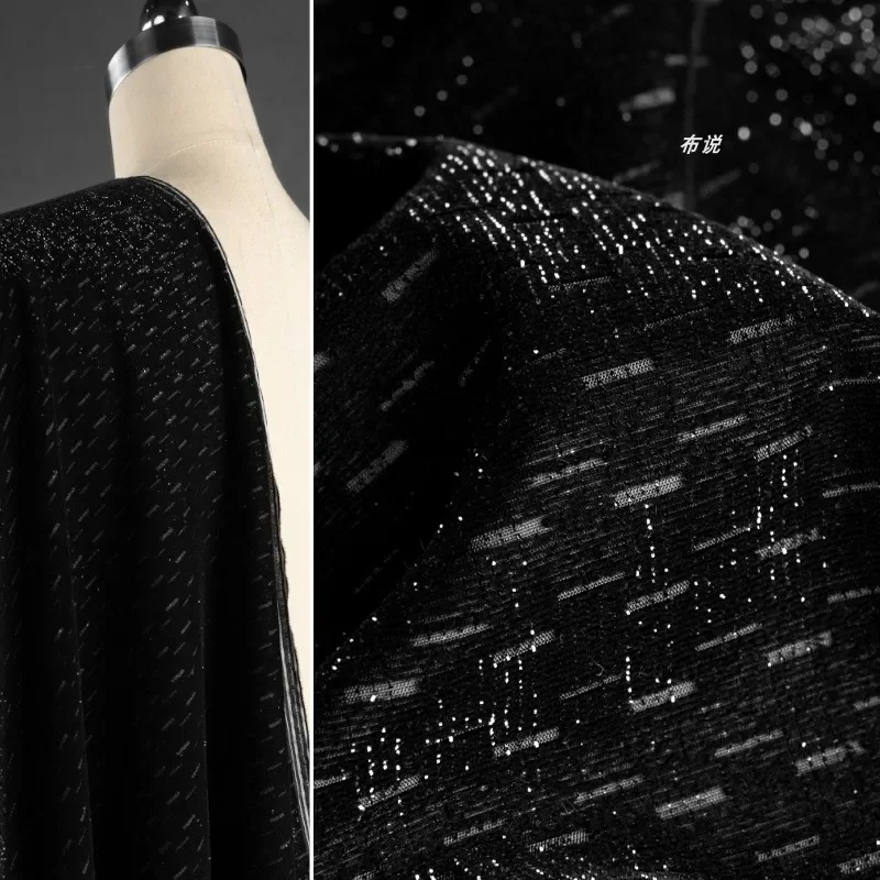 

Дышащая черная бархатная ткань с выдолбленной точкой, креативная одежда, ткань «сделай сам», шитье по метрам, материал, оптовая продажа