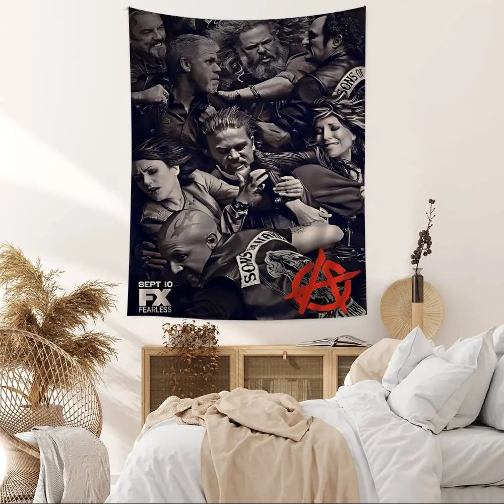 Crime Sons Of Anarchy TV Movie Colorful Tapestry Wall Hanging Bohemian Wall Tapestries Mandala Wall Hanging Sheets