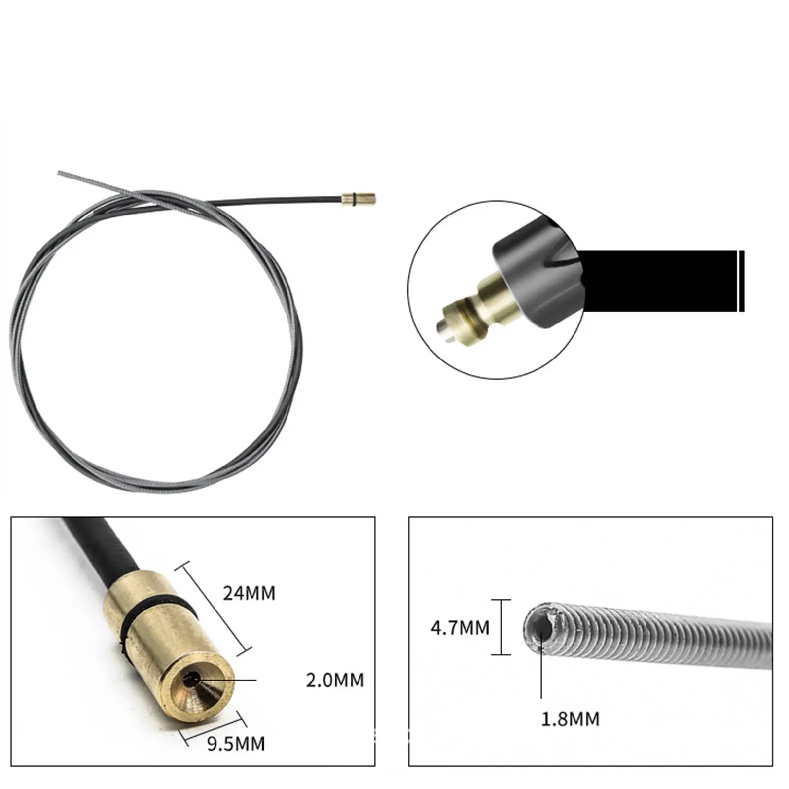 Welder Welding Wire Liner High Strength Steel Core Sturdy Copper Connector Welding Torch Parts Black 10 ft Welding Torch Liner